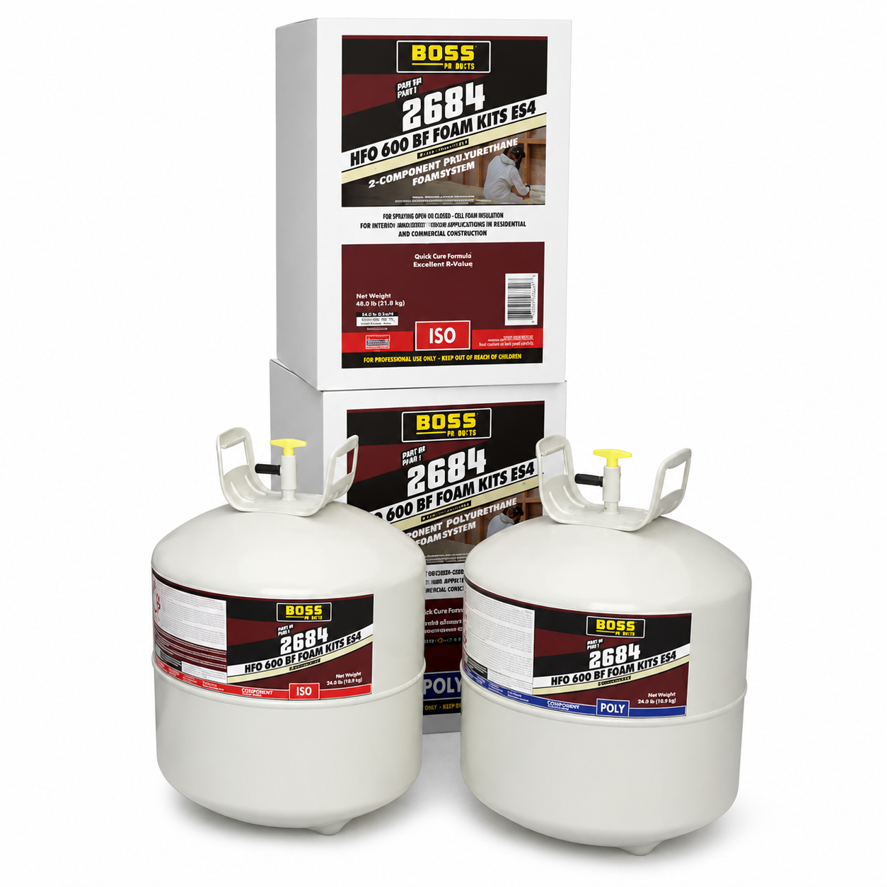 BOSS 2684 2-Part HFO Spray Foam Kit (600 Board Foot) (15 ft Hose)