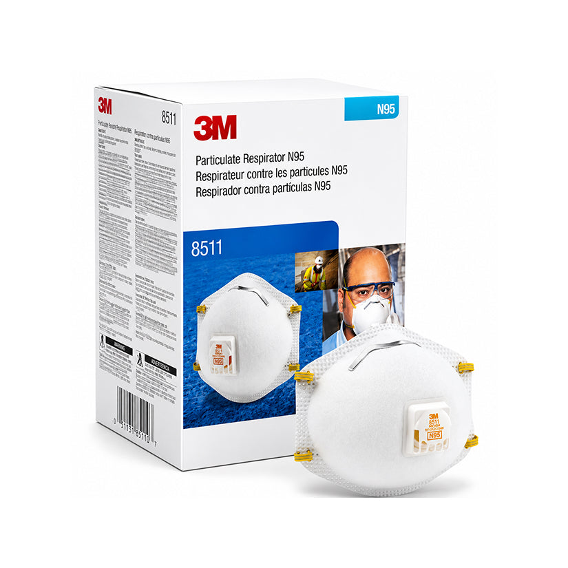 3M™ 8511 N95 Particulate Respirator Mask with Valve – 10/Box