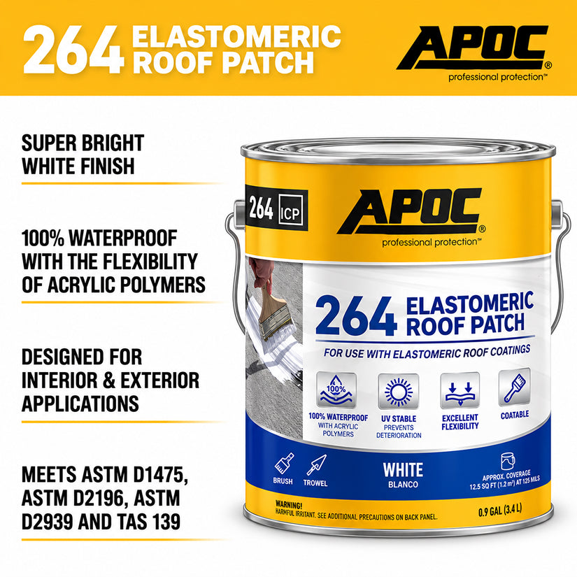 APOC 264 Flash N Seal white elastomeric roof patch pail