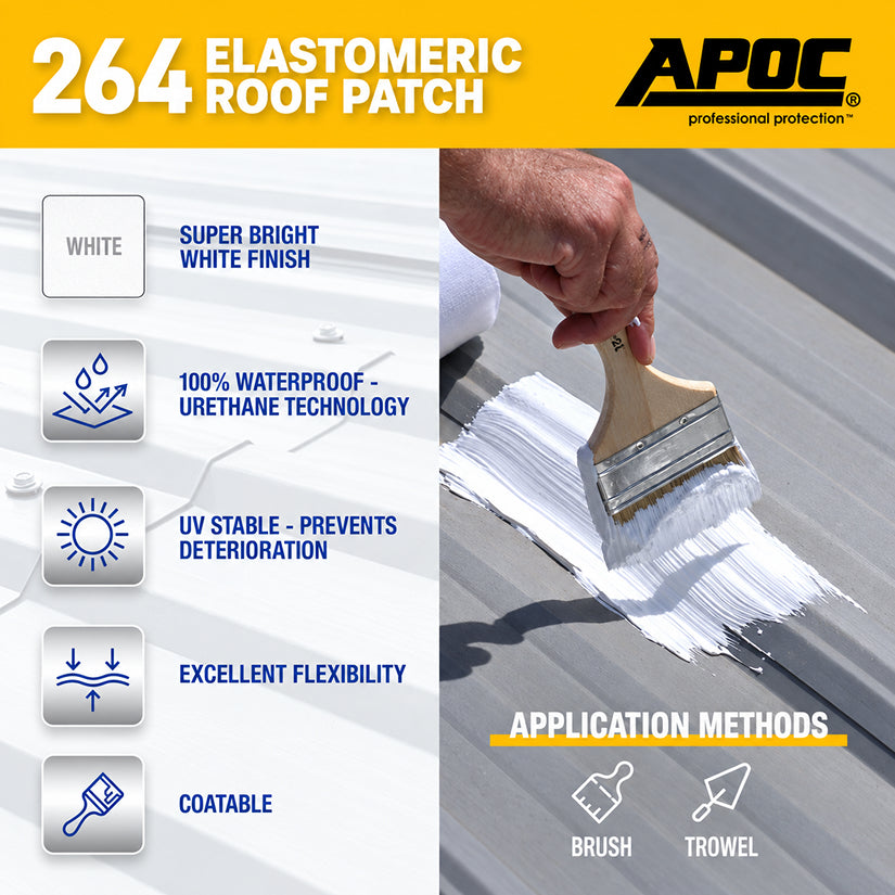 APOC 264 Flash N Seal white elastomeric roof patch pail