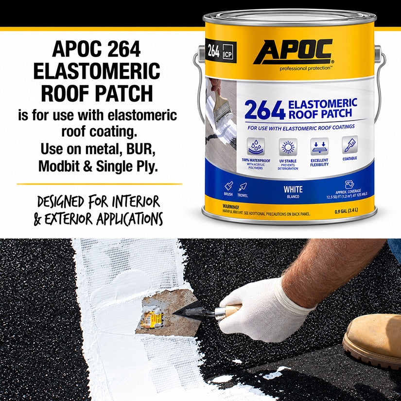 APOC 264 Flash N Seal white elastomeric roof patch pail
