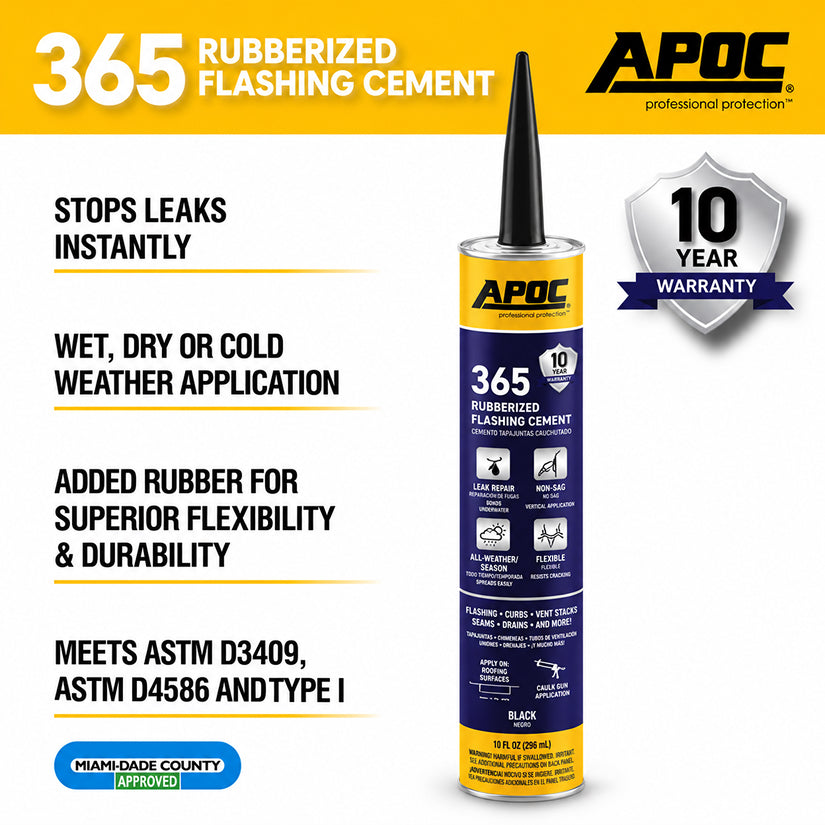 APOC 365 Eterna-Flash rubberized flashing cement 10.1 oz tube