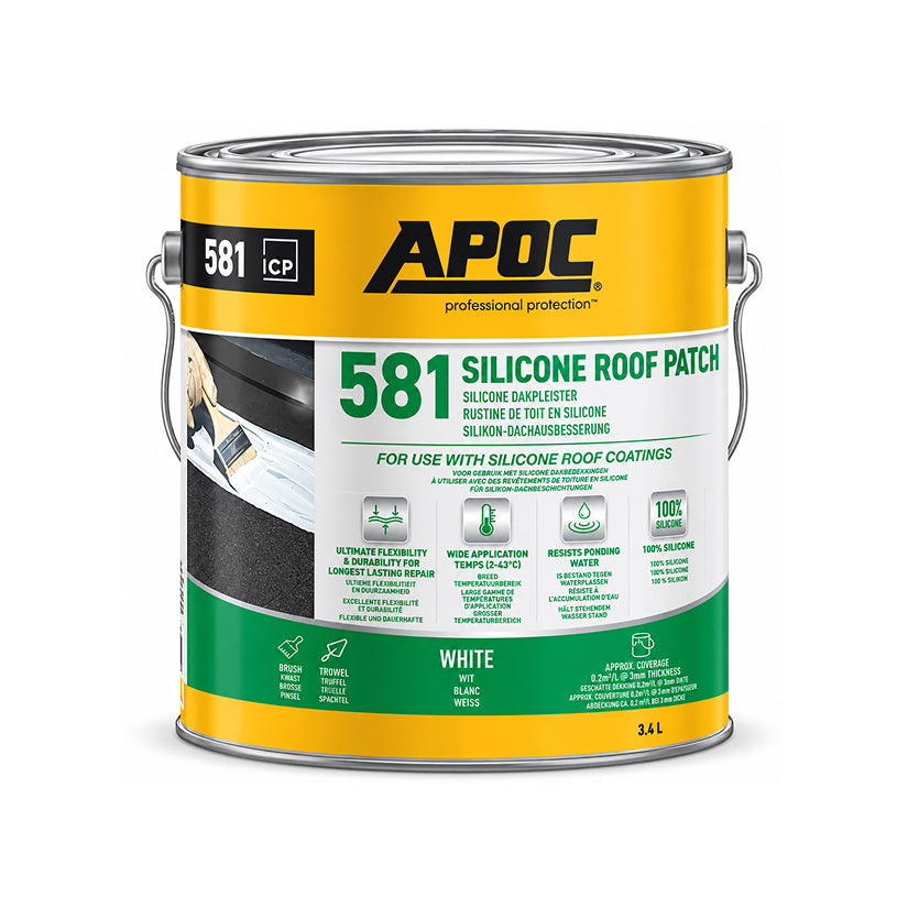 APOC 581 silicone roof patch white pail