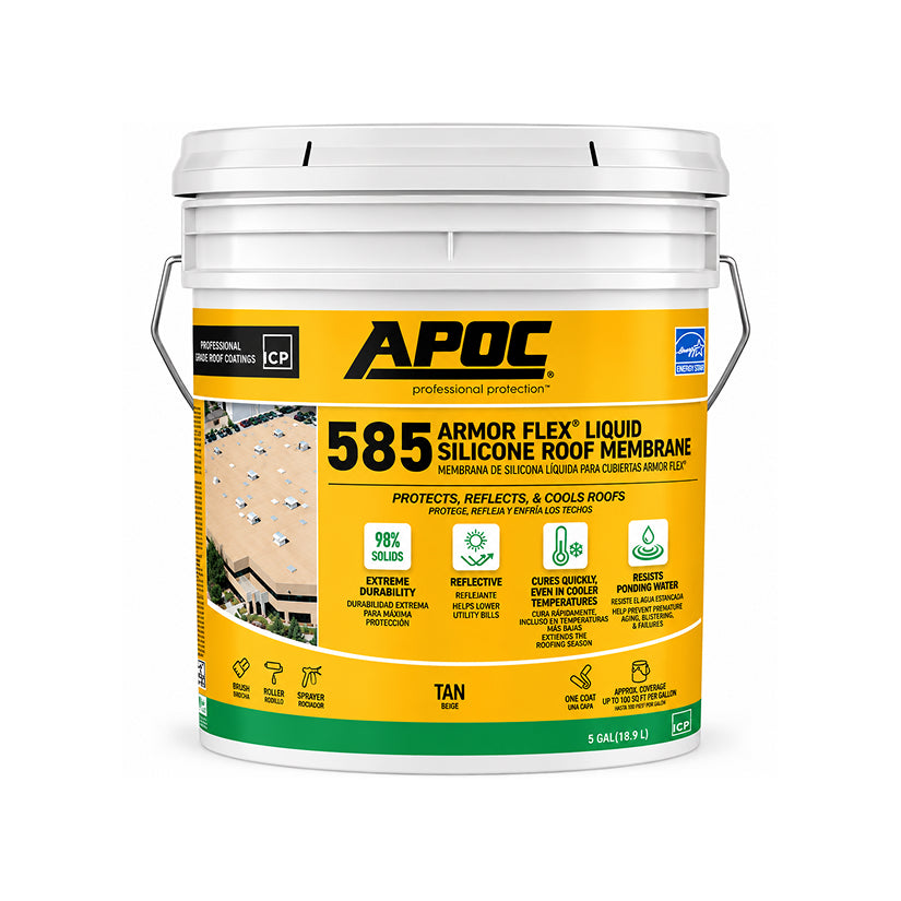 APOC 585 Armor Flex white liquid silicone roof coating 5 gallon pail