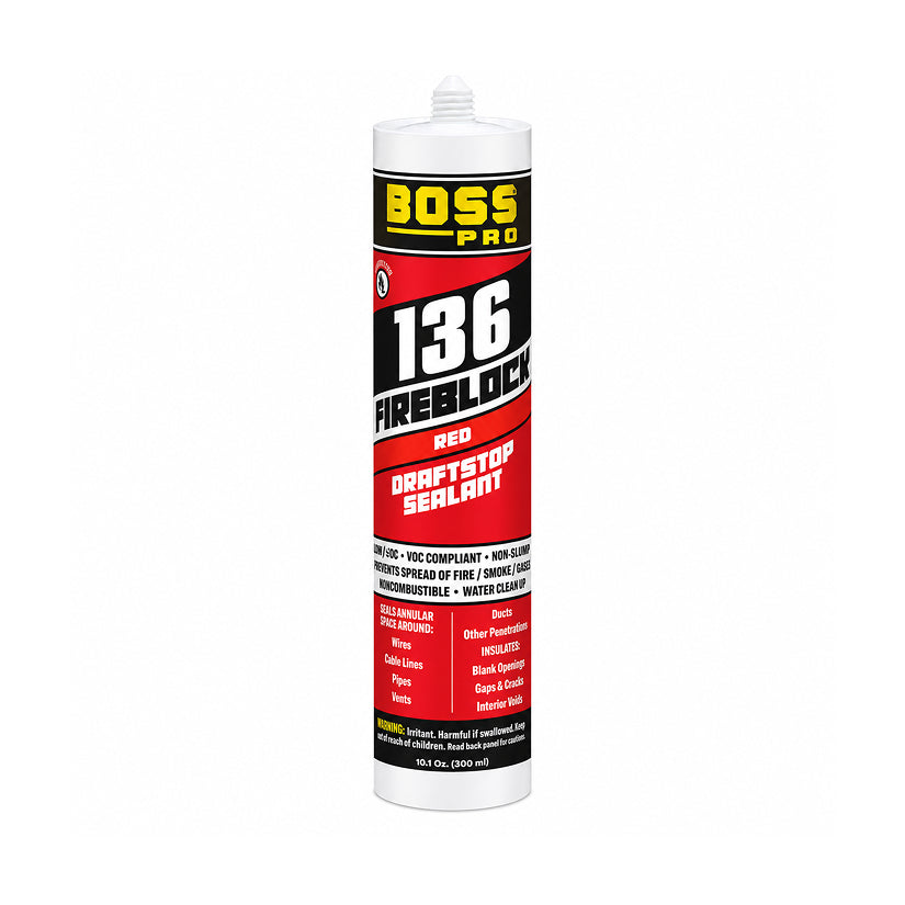 BOSS 136 Fireblock Draftstop Sealant 10.1 oz Red