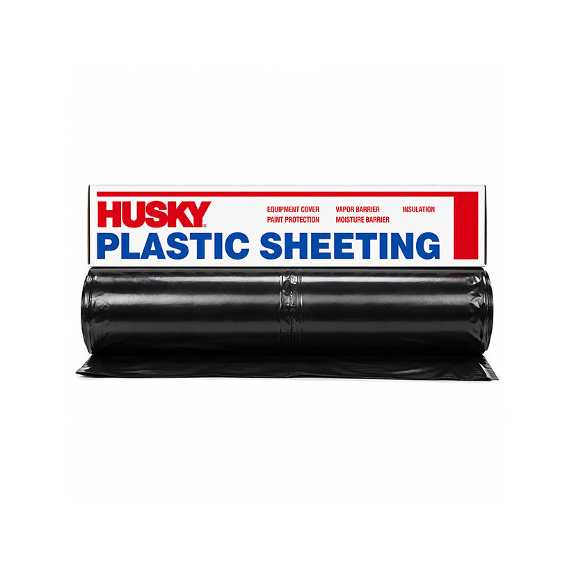 Husky 6 Mil Poly Film 10 ft x 100 ft – Black