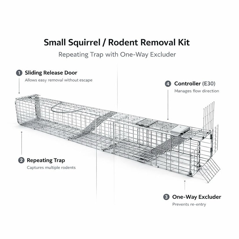 Tomahawk Squirrel Trap Kit E30 Excluder 2 SP30 Repeating Traps
