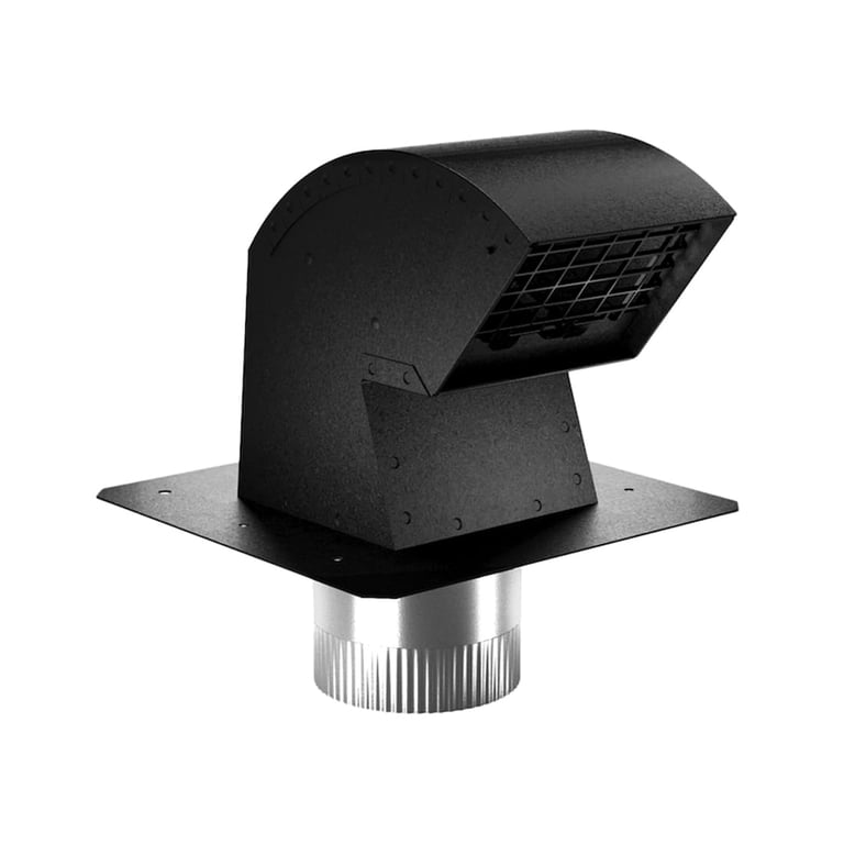 4" Black Galv. Roof Dryer Cap- Collar