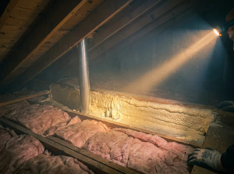 Attic air sealing around roof penetrations and top plates